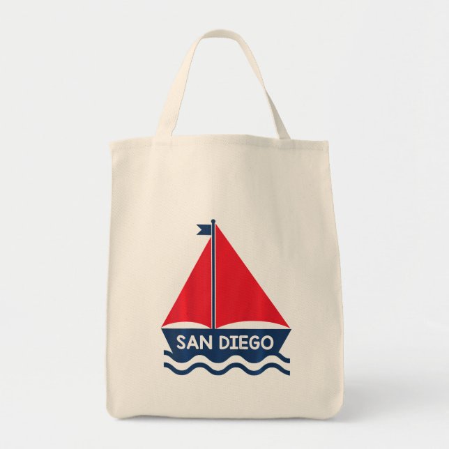  Kids San Diego California Sail Boat Boys Girls To Tote Bag (Front)