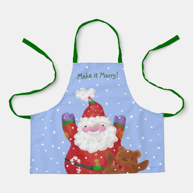 Kid's Santa and Teddy Apron (Front)