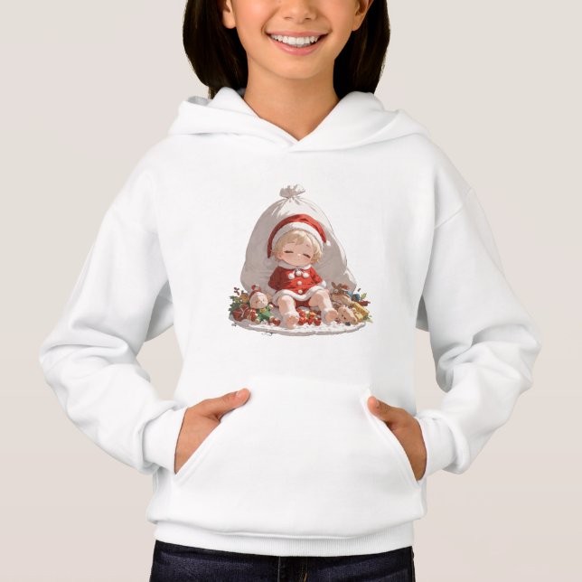 Kids Santa Christmas Pullover Hoodie (Front)