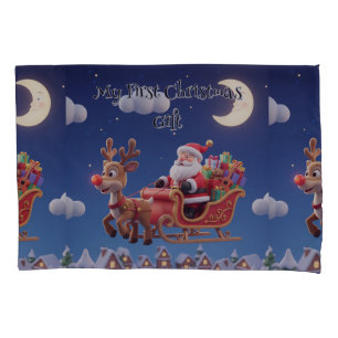 Kids Santa Rudolph Standard Pillowcase