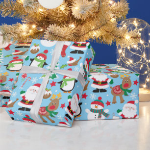 Kids Santa's Friends Wrapping Paper