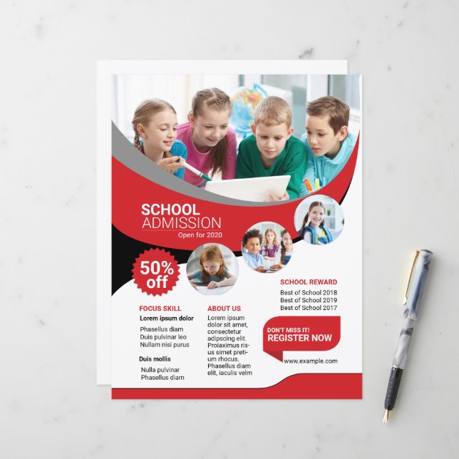 Kids School Admission Flyer (Front/Back In Situ)
