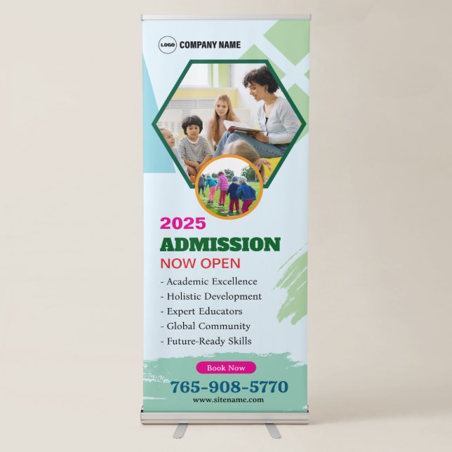 Kids School Admission Vertical Retractable Banner (Front)