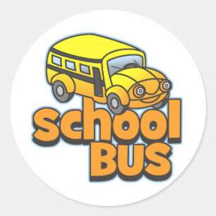 Kids School Bus Classic Round Sticker
