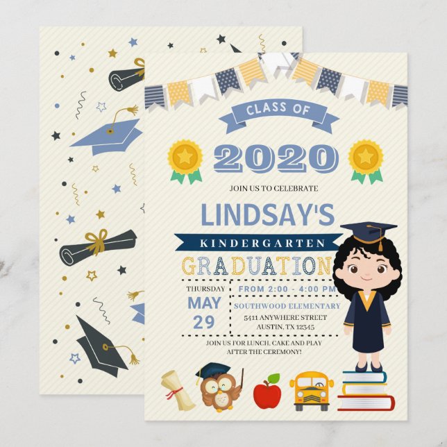 Kids School Graduation Announcement Invitation (Front/Back)