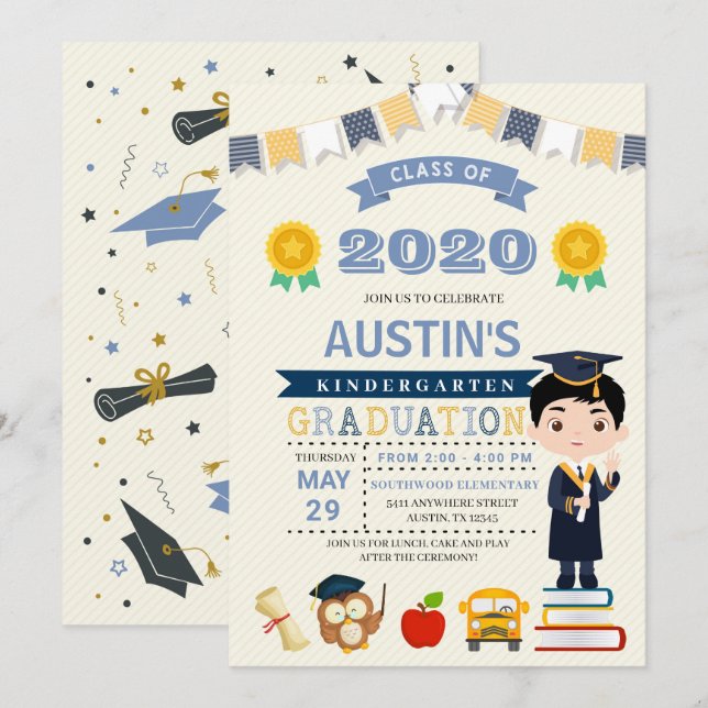 Kids School Graduation Announcement Invitation (Front/Back)