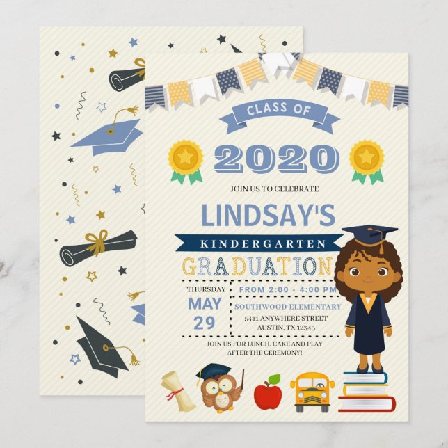 Kids School Graduation Announcement Invitation (Front/Back)