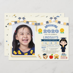 Kids School Graduation Photo Invitation