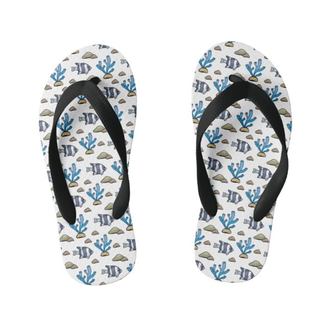 Kids School Of Fishes  Kid's Flip Flops (Footbed)