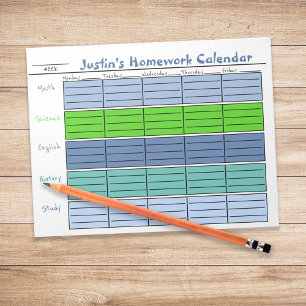Kids School To Do List Colorful Calendar Notepad