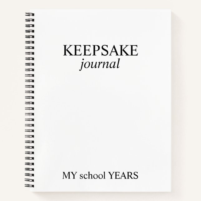 Kids School Year Memory Book: Childhood Keepsake J Notebook (Front)