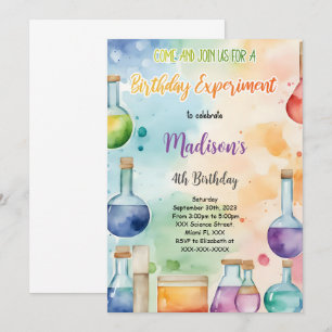 Kids Science Birthday Party Invitation