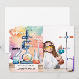 Kids Science Birthday Photo Invitation