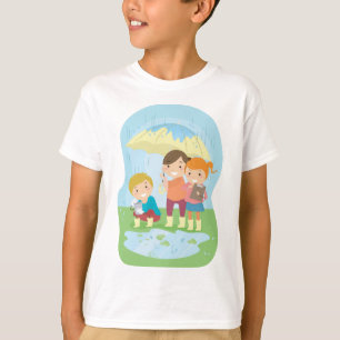 Kids Science Nature Study in Rain T-Shirt