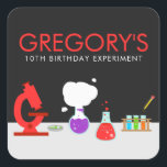Kids Science Party Square Sticker<br><div class="desc">Does your child love science? A science themed party is perfect for the little scientist in your life! Make it an explosive children's birthday party with the Kids Science Party Stickers designed by Enchantfancy Design Company. These square stickers feature a science lab setting complete with things your child might need...</div>