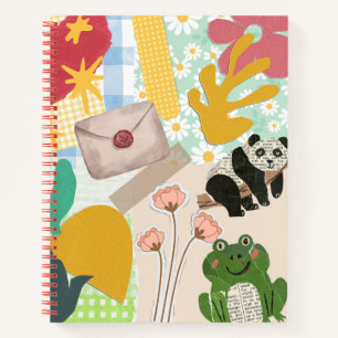 Kids scrapbook background colourful illustrations notebook
