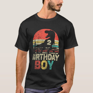 Kids Second Birthday 2 Year Old Rex 2nd Birthday B T-Shirt