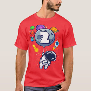 Kids Second Birthday Astronaut 2 Year Old Birthday T-Shirt