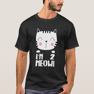 Kids Second Girls Birthday Kawi Cat I'm 2 Meowi 2  T-Shirt
