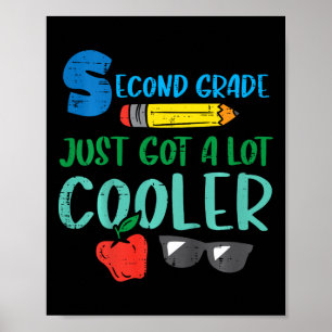 Kids Second Grade Just Got Cooler 2nd First Day Of Poster