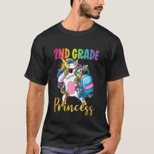 Kids Second Grade Princess Dabbing Unicorn Girls B T-Shirt