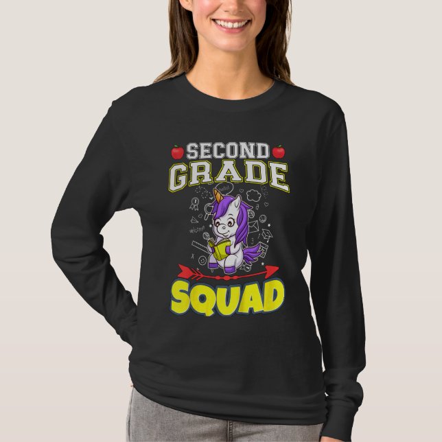 Kids Second Grade Squad Elementary Primary School  T-Shirt (Front)