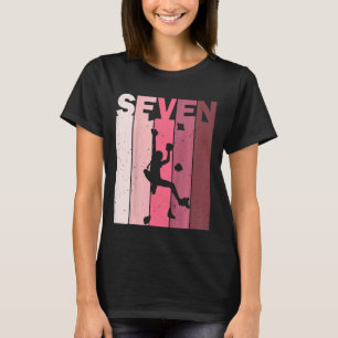 Kids Seven Birthday Indoor Wall Climbing Mountain T-Shirt