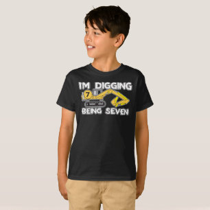 Kid's Seventh Birthday I'm Digging Being Seven T-Shirt