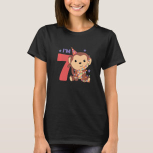 Kids Seventh Birthday Monkey For Kids A Birthday M T-Shirt