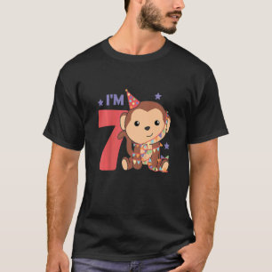 Kids Seventh Birthday Monkey For Kids A Birthday M T-Shirt