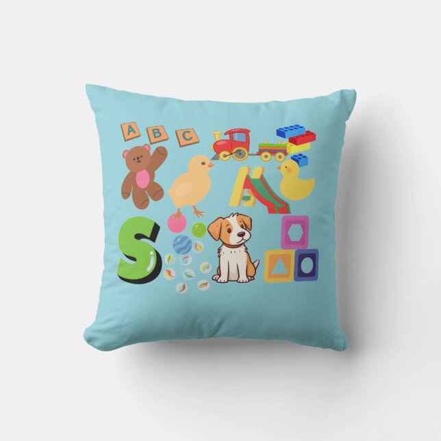 Kids shapes & toys cushion (Front)
