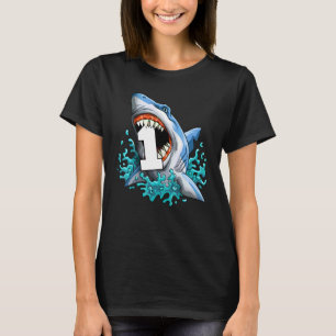 Kids Shark 1st Birthday Boys Funny Shark 1 Yr Old T-Shirt
