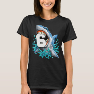 Kids Shark 6th Birthday Boys Funny Shark 6 yrs Old T-Shirt
