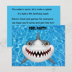Kids Shark Birthday Party Digital Download Invite