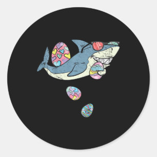 Kids Shark Egg Hunting Easter Funny Spring Toddler Classic Round Sticker