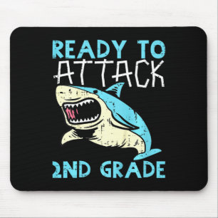 Kids Shark Ready To Attack 2nd Grade Second First Mouse Mat