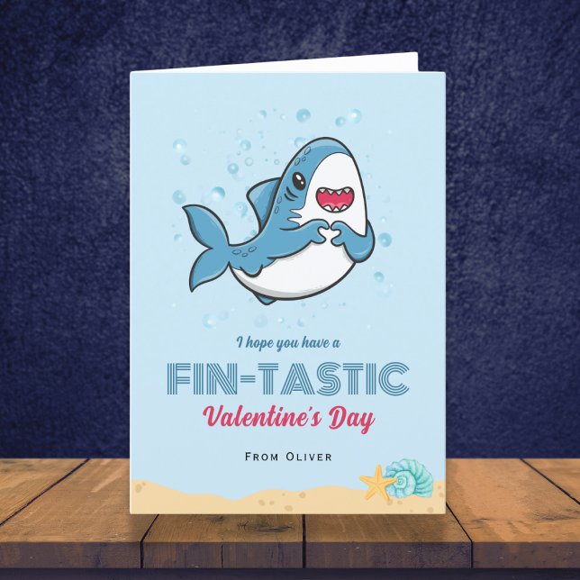 Kids Shark Valentine's Day card (Creator Uploaded)