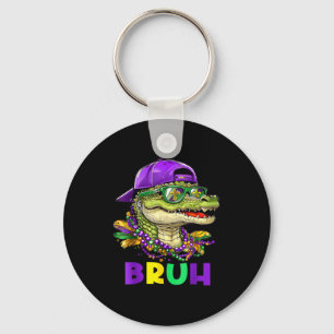 Kids Shirt Alligator Bruh Mardi Gras Costume Key Ring
