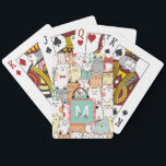 Kids Sister Birthday Cat Kitties Name Monogram Playing Cards<br><div class="desc">These delightful cards are perfect for cat lovers and anyone who enjoys a fun game night. With their charming watercolor design featuring playful cats, they add a touch of whimsy to any card game. Whether you're playing poker, solitaire, or a round of Go Fish, these cards are sure to bring...</div>