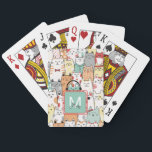 Kids Sister Birthday Cat Kitties Name Monogram Playing Cards<br><div class="desc">These delightful cards are perfect for cat lovers and anyone who enjoys a fun game night. With their charming watercolor design featuring playful cats, they add a touch of whimsy to any card game. Whether you're playing poker, solitaire, or a round of Go Fish, these cards are sure to bring...</div>
