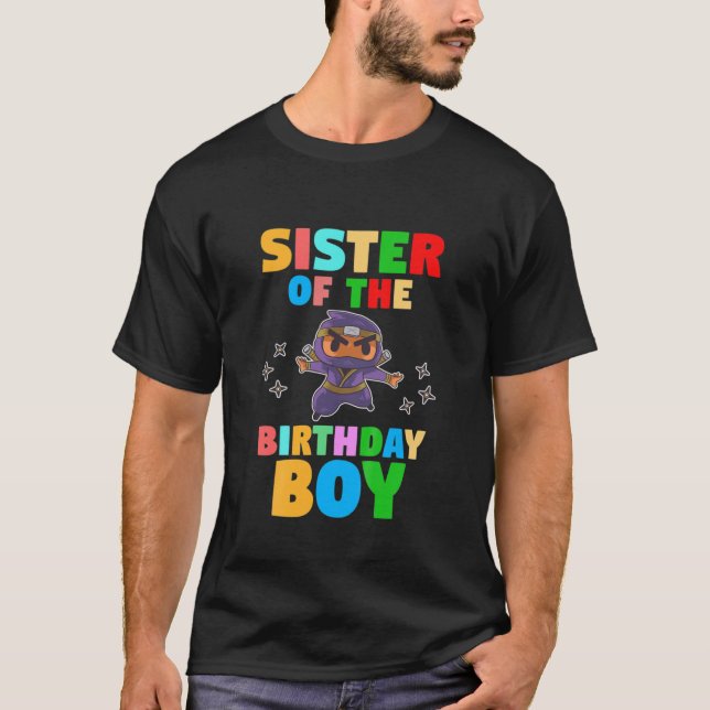 Kids Sister Of The Birthday Boy Ninja T-Shirt (Front)