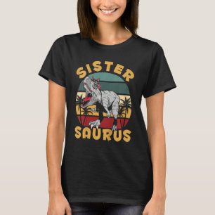 Kids Sister Saurus  Cute Dino Girl Dinosaur T-Shirt