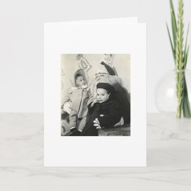 KIDS SITTING ON SANTA'S LAP FOR XMAS HOLIDAY CARD (Front)