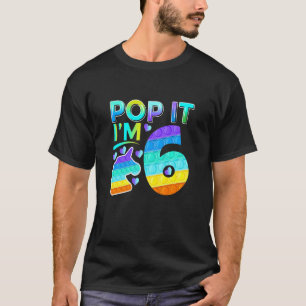 Kids Six Pop It I'm 6 Cute Unicorn Birthday Fidget T-Shirt