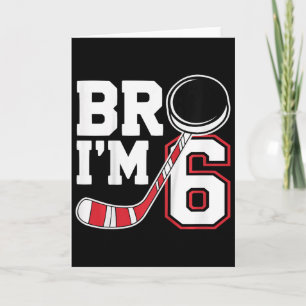 Kids Six Years Old Tee 6th Birthday Hockey Player Card