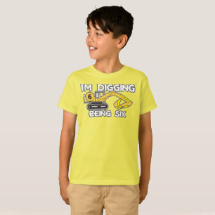 Kid's Sixth Birthday I'm Digging Being Six T-Shirt