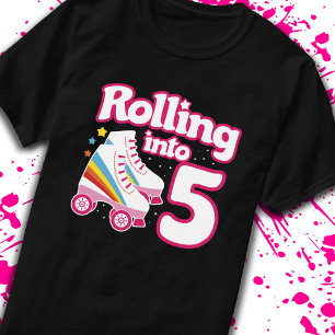Kids Skate Party - 5th Birthday - Roller Skating T-Shirt