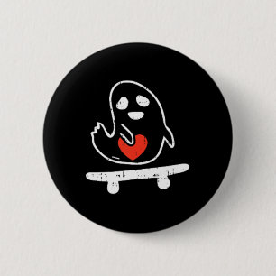 Kids Skateboard Ghost Heart Valentines Day Skatebo 6 Cm Round Badge