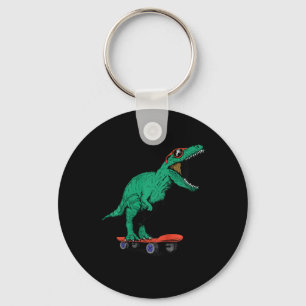 Kids Skater Skateboarding T-rex Dinosaur Ck To Sch Key Ring