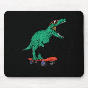 Kids Skater Skateboarding T-rex Dinosaur Ck To Sch Mouse Mat